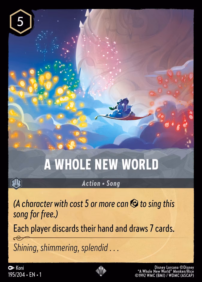 A Whole New World Lorcana card (195/204, The First Chapter)