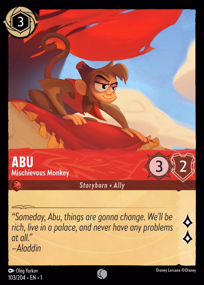 Abu - Mischievous Monkey Lorcana card (103/204, The First Chapter)