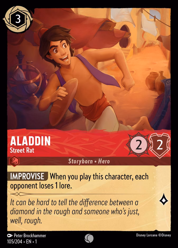 Aladdin - Street Rat Lorcana card (105/204, The First Chapter)