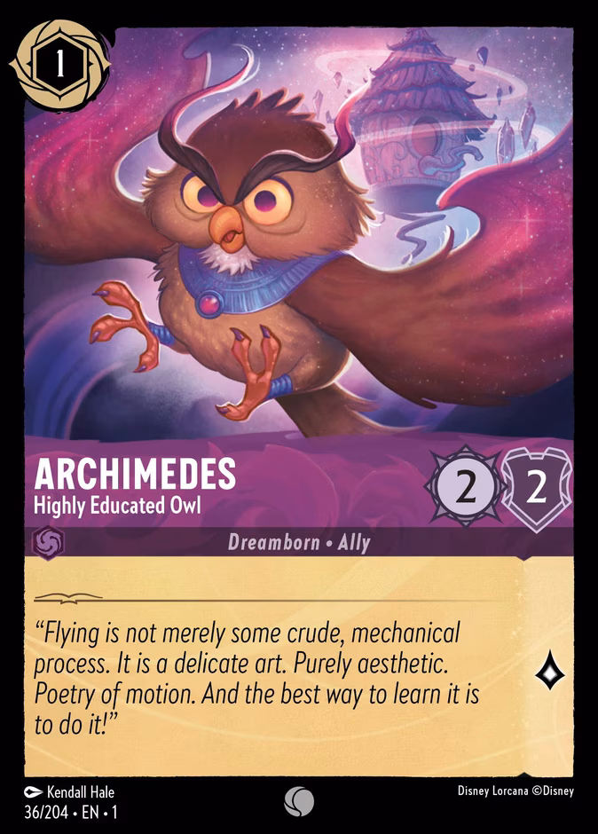Archimedes - Highly Educated Owl Lorcana card (36/204, The First Chapter)