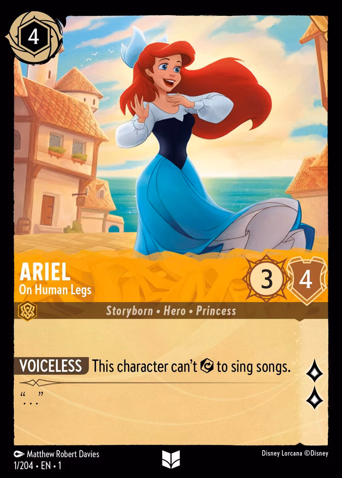 Ariel - On Human Legs Lorcana card (1/204, The First Chapter)