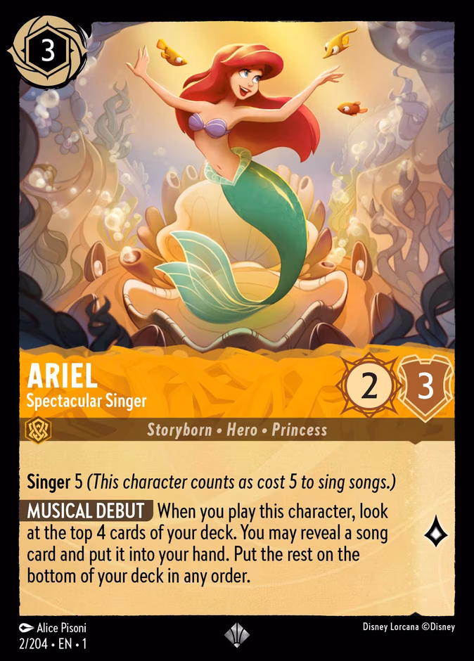 Ariel - Spectacular Singer Lorcana card (2/204, The First Chapter)