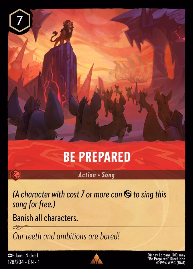 Be Prepared Lorcana card (128/204, The First Chapter)