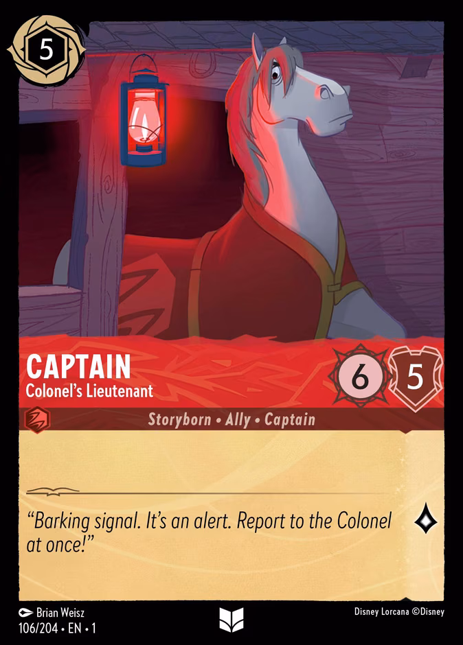 Captain - Colonel's Lieutenant Lorcana card (106/204, The First Chapter)