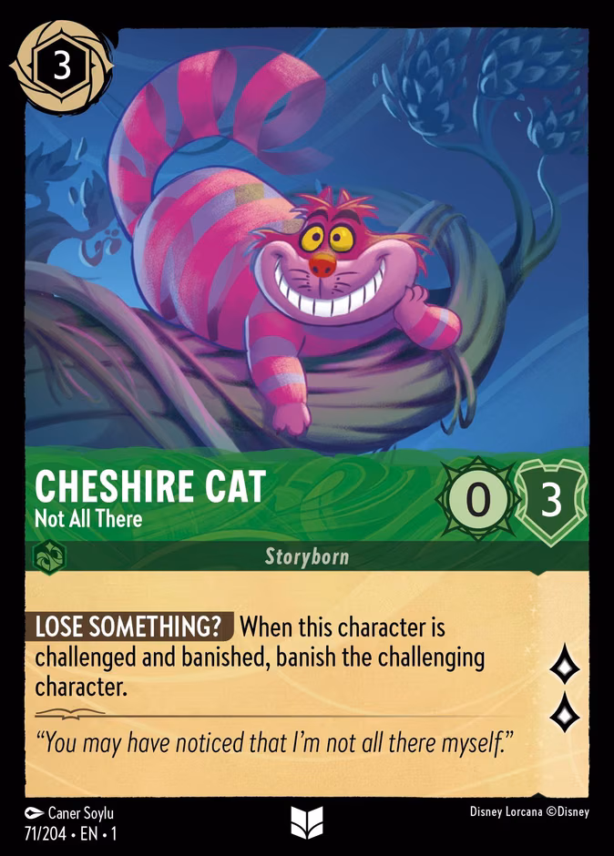 Cheshire Cat - Not All There Lorcana card (71/204, The First Chapter)