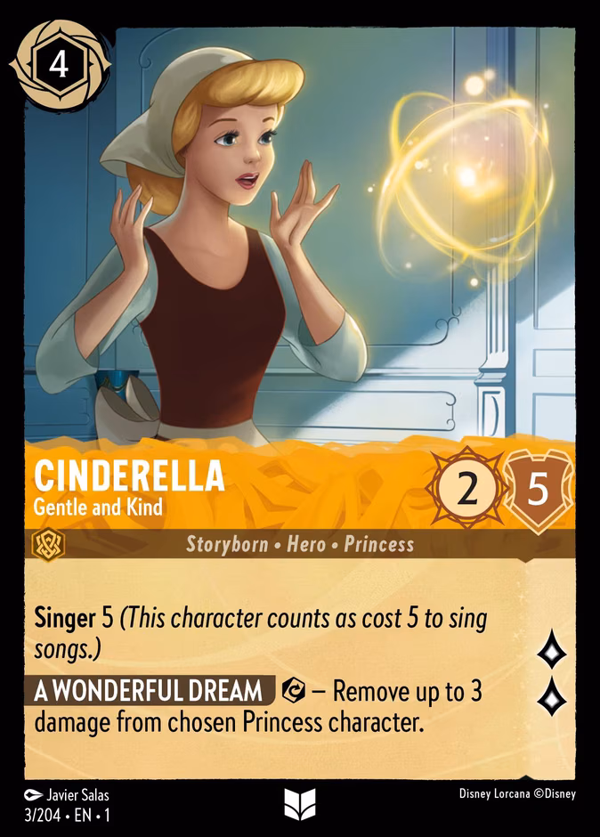 Cinderella - Gentle and Kind Lorcana card (3/204, The First Chapter)