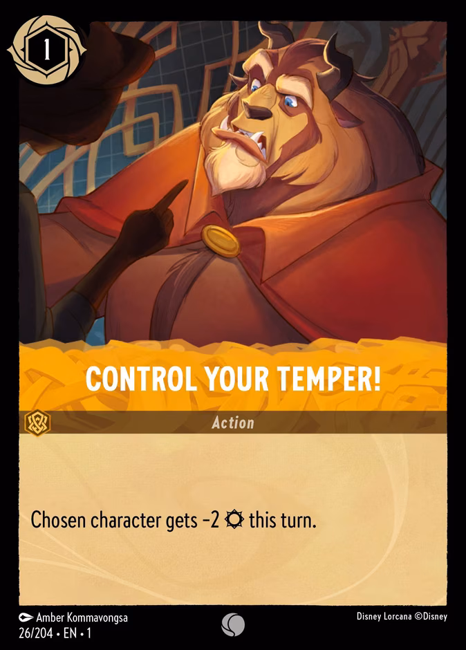Control Your Temper! Lorcana card (26/204, The First Chapter)