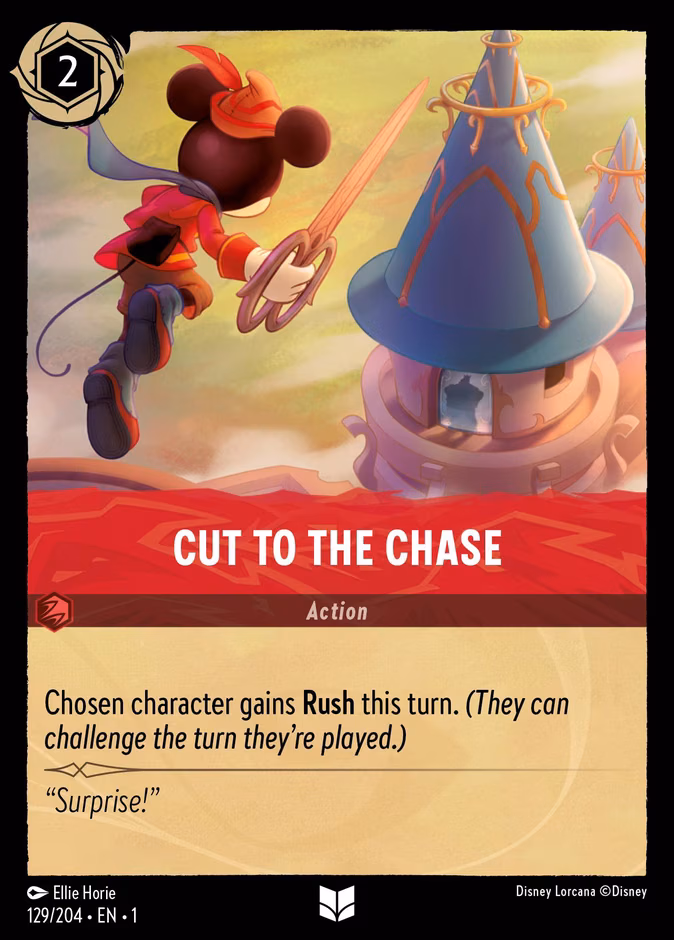 Cut to the Chase Lorcana card (129/204, The First Chapter)