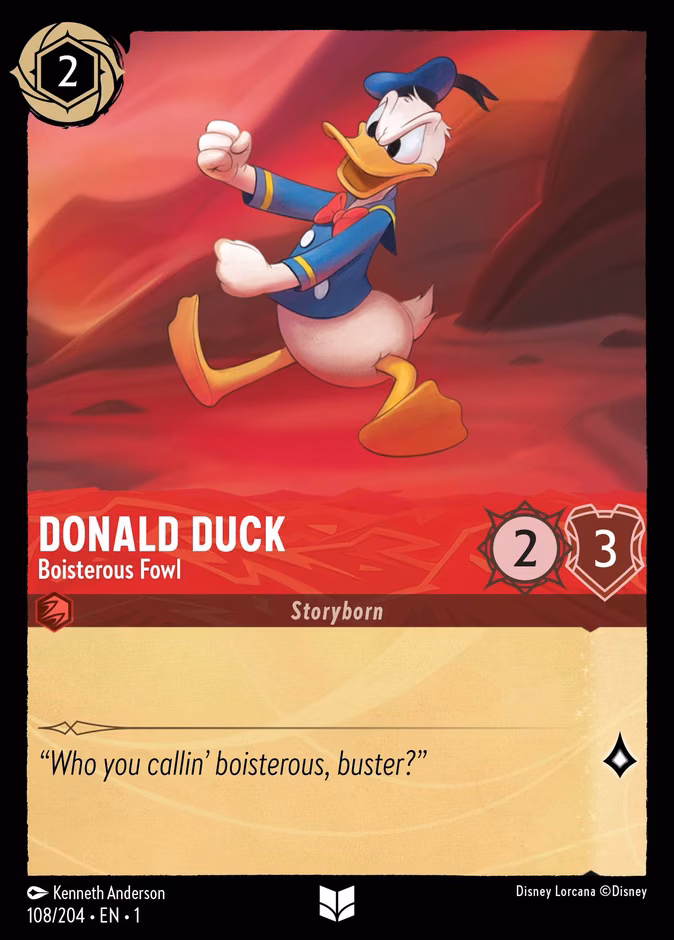 Donald Duck - Boisterous Fowl Lorcana card (108/204, The First Chapter)