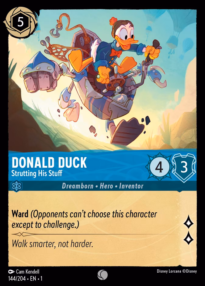 Donald Duck - Strutting His Stuff Lorcana card (144/204, The First Chapter)