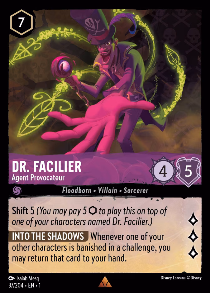 Dr. Facilier - Agent Provocateur Lorcana card (37/204, The First Chapter)