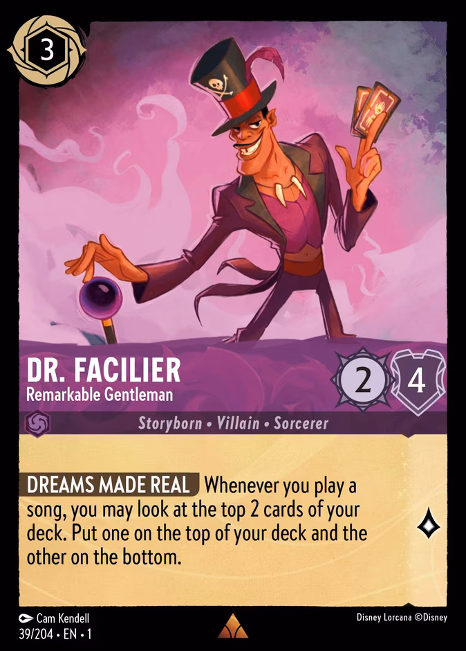 Dr. Facilier - Remarkable Gentleman Lorcana card (39/204, The First Chapter)