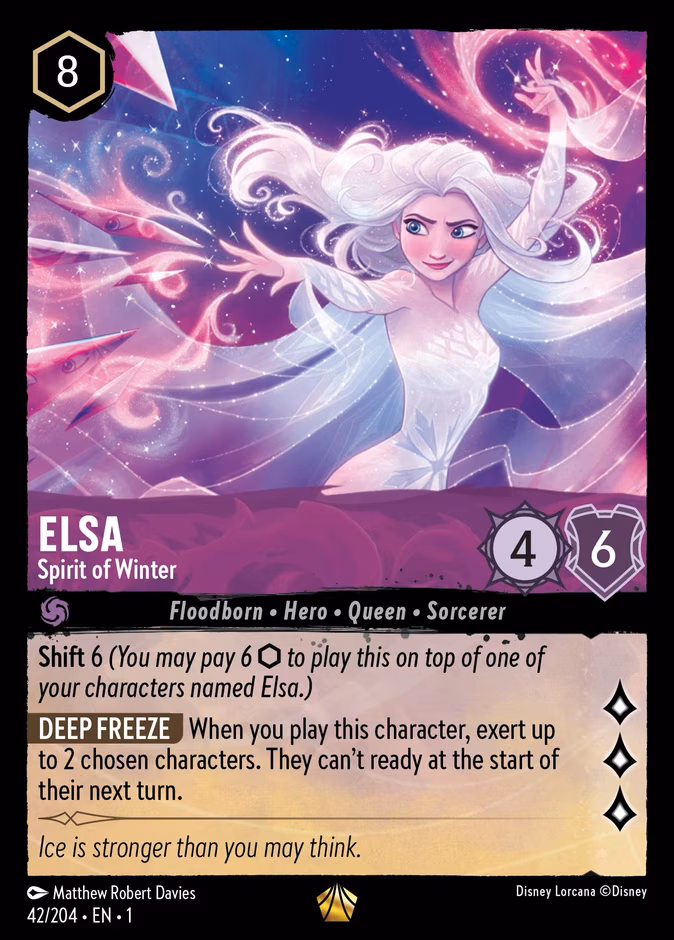 Elsa - Spirit of Winter Lorcana card (42/204, The First Chapter)