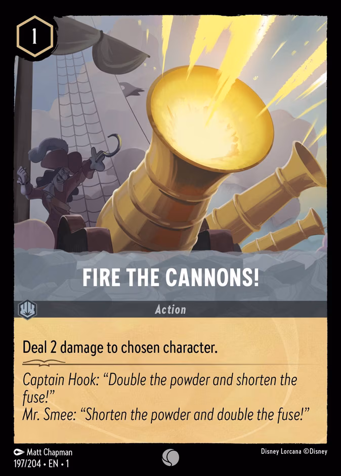 Fire the Cannons! Lorcana card (197/204, The First Chapter)
