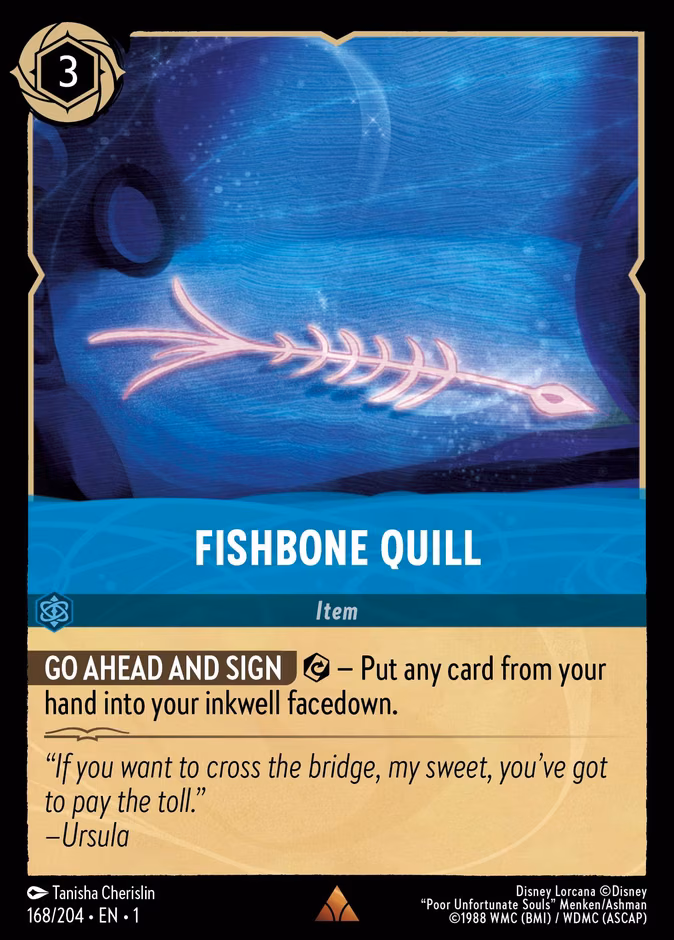 Fishbone Quill Lorcana card (168/204, The First Chapter)