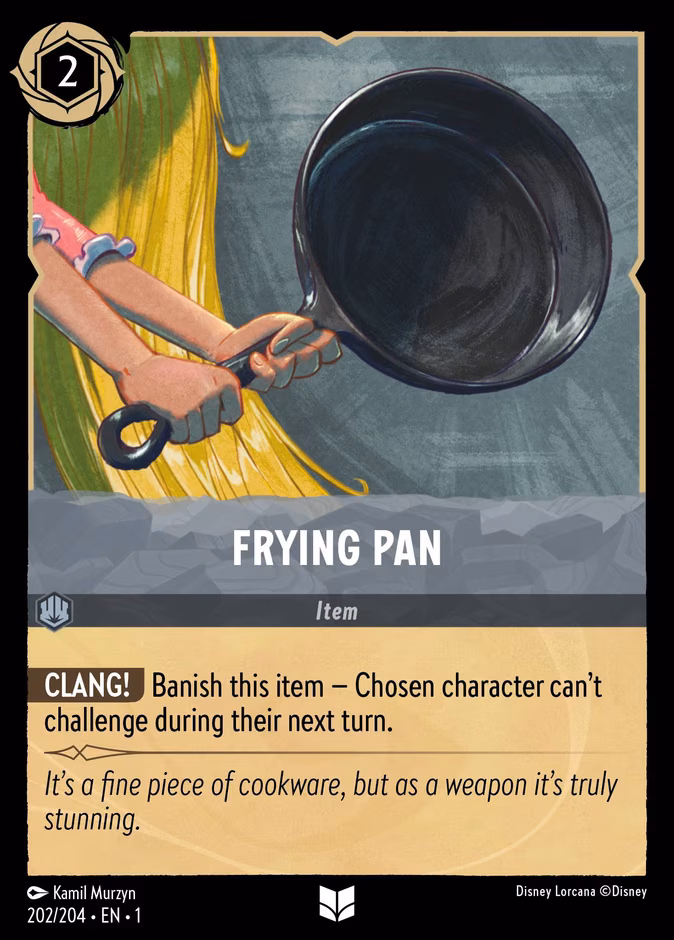 Frying Pan Lorcana card (202/204, The First Chapter)