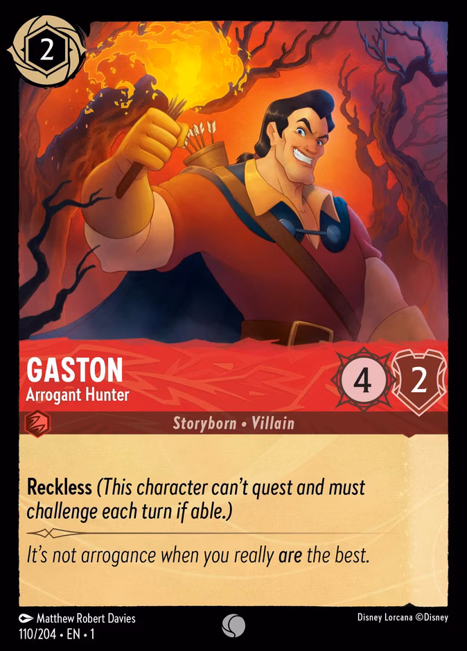 Gaston - Arrogant Hunter Lorcana card (110/204, The First Chapter)
