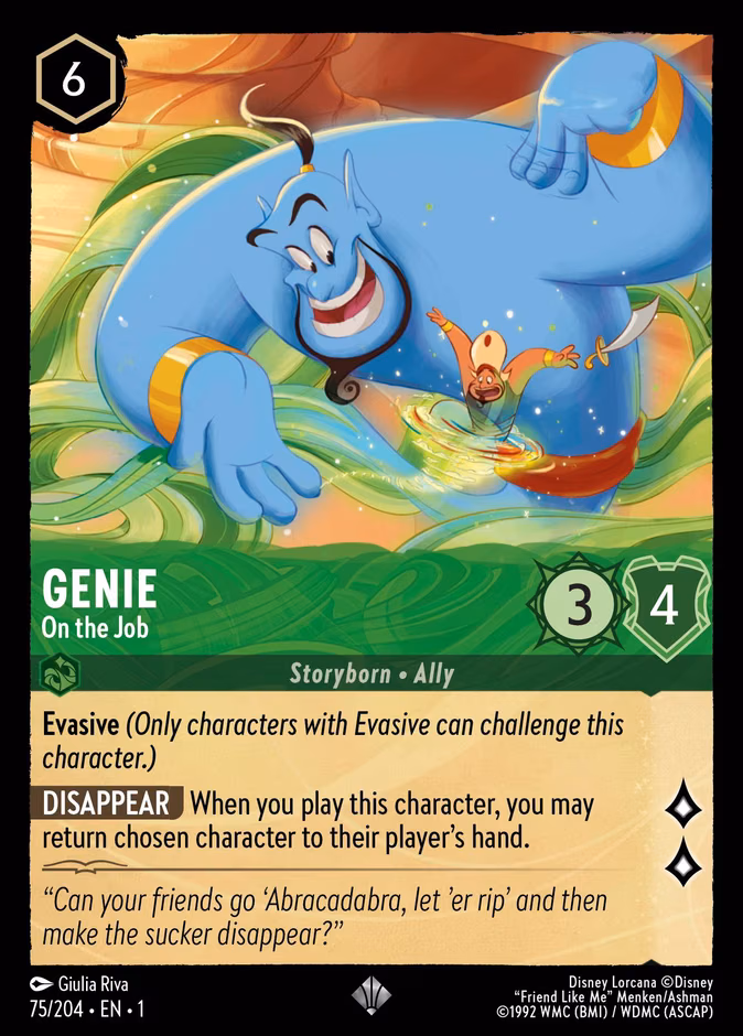 Genie - On the Job Lorcana card (75/204, The First Chapter)