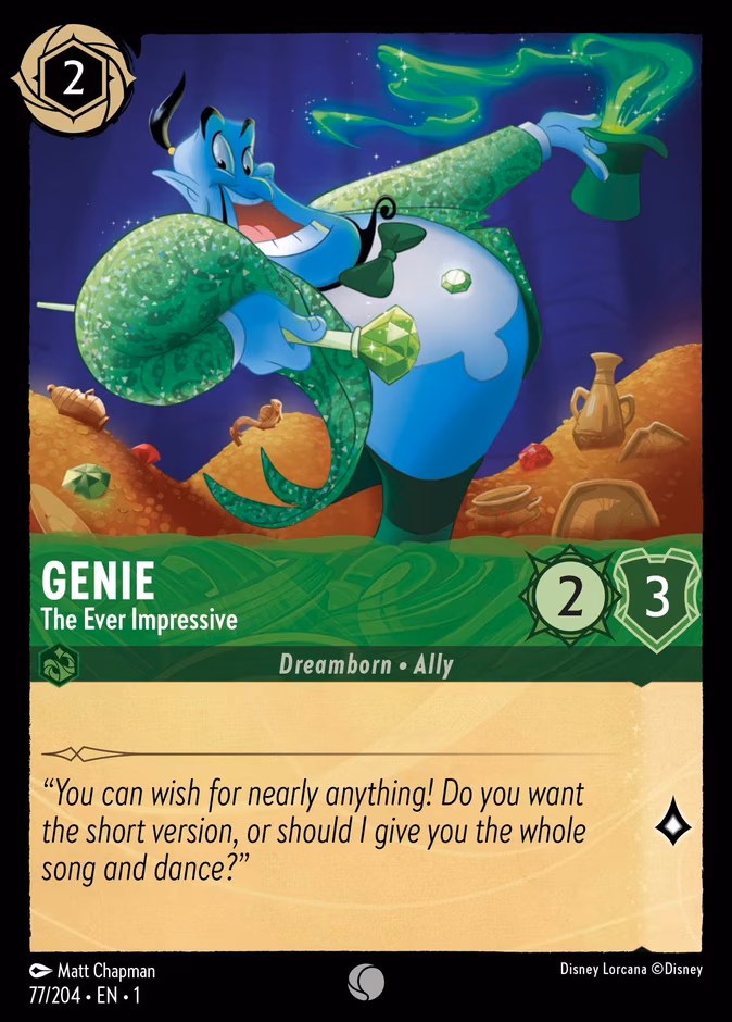 Genie - The Ever Impressive Lorcana card (77/204, The First Chapter)
