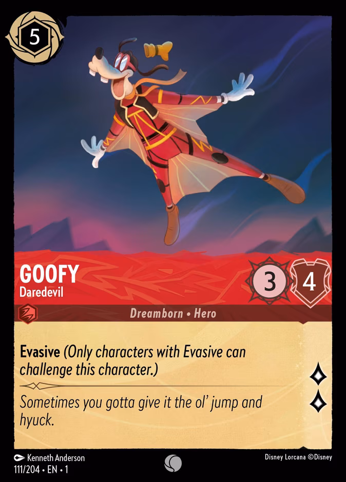 Goofy - Daredevil Lorcana card (111/204, The First Chapter)