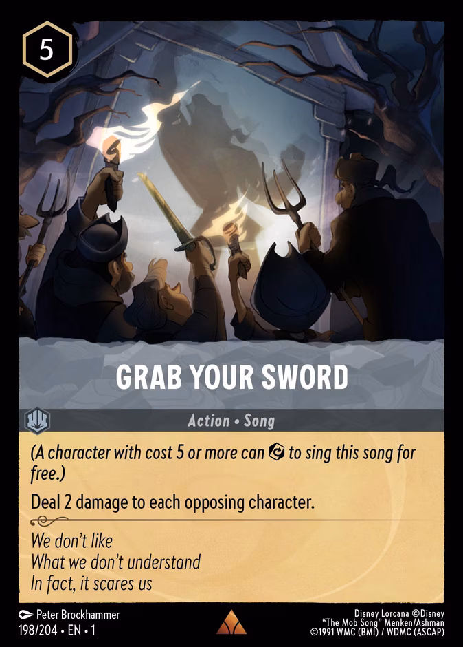 Grab Your Sword Lorcana card (198/204, The First Chapter)