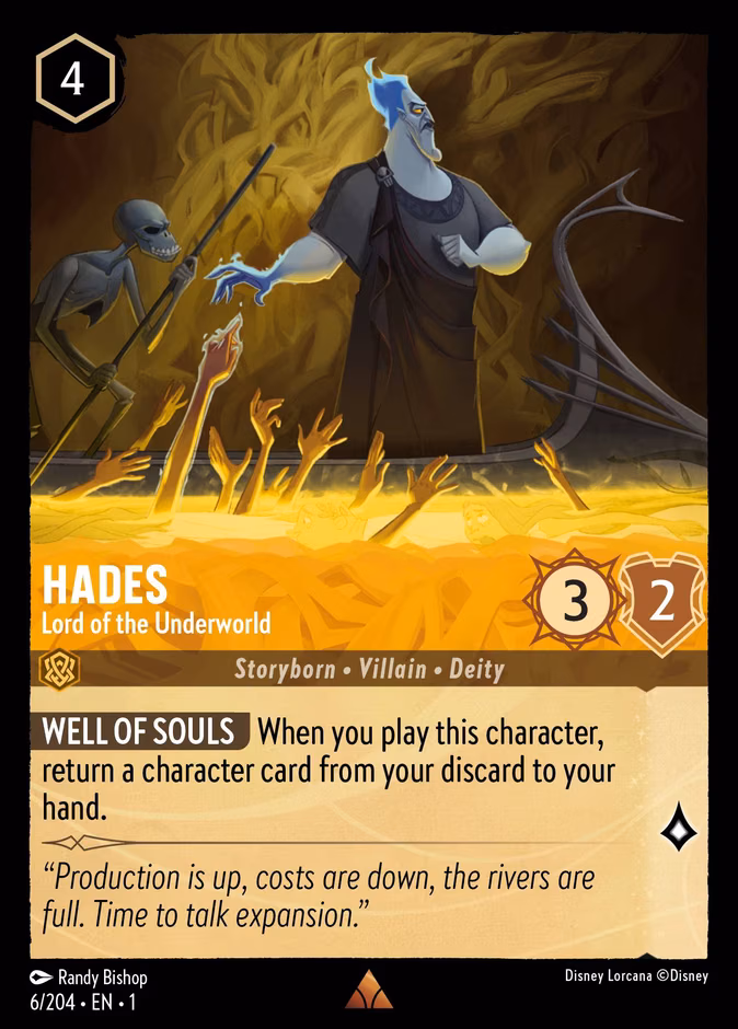 Hades - Lord of the Underworld Lorcana card (6/204, The First Chapter)