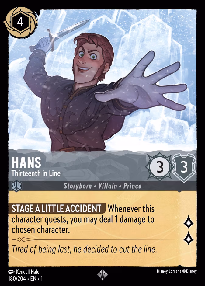 Hans - Thirteenth in Line Lorcana card (180/204, The First Chapter)