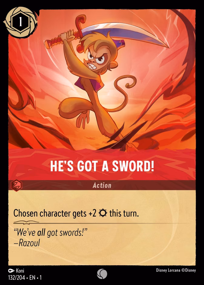 He's Got a Sword! Lorcana card (132/204, The First Chapter)