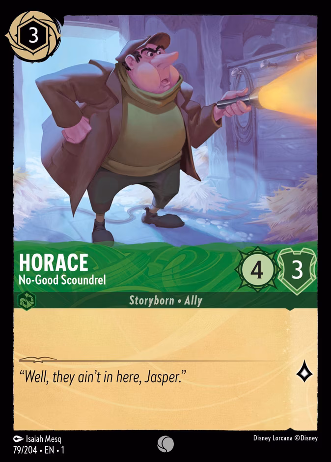 Horace - No-Good Scoundrel Lorcana card (79/204, The First Chapter)