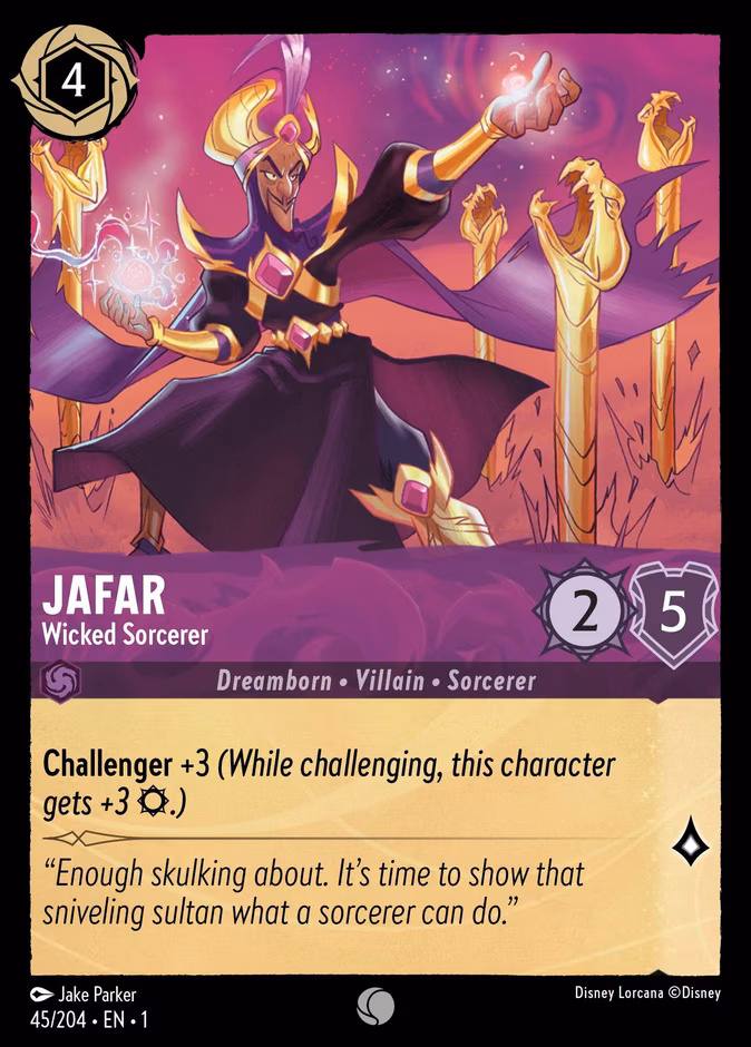 Jafar - Wicked Sorcerer Lorcana card (45/204, The First Chapter)