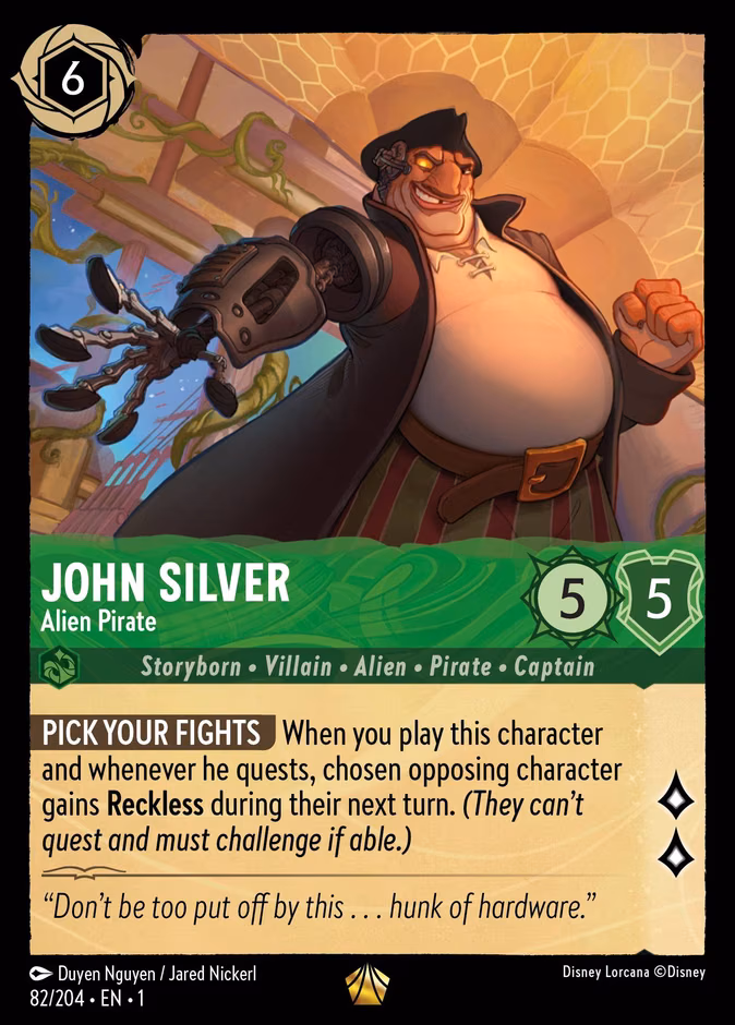 John Silver - Alien Pirate Lorcana card (82/204, The First Chapter)