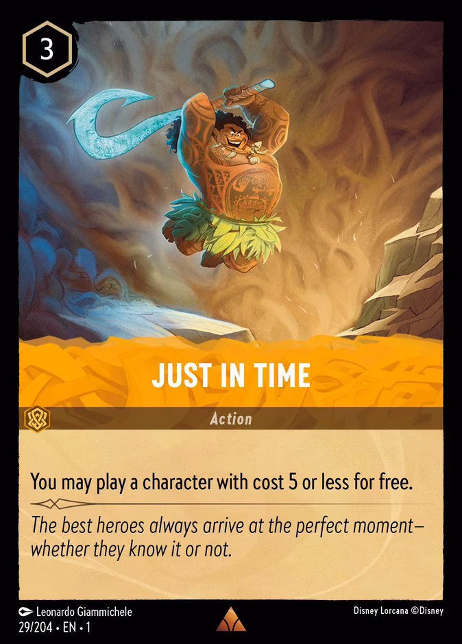 Just in Time Lorcana card (29/204, The First Chapter)