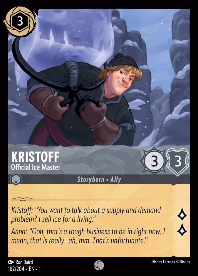 Kristoff - Official Ice Master Lorcana card (182/204, The First Chapter)