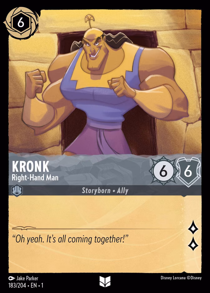 Kronk - Right-Hand Man Lorcana card (183/204, The First Chapter)