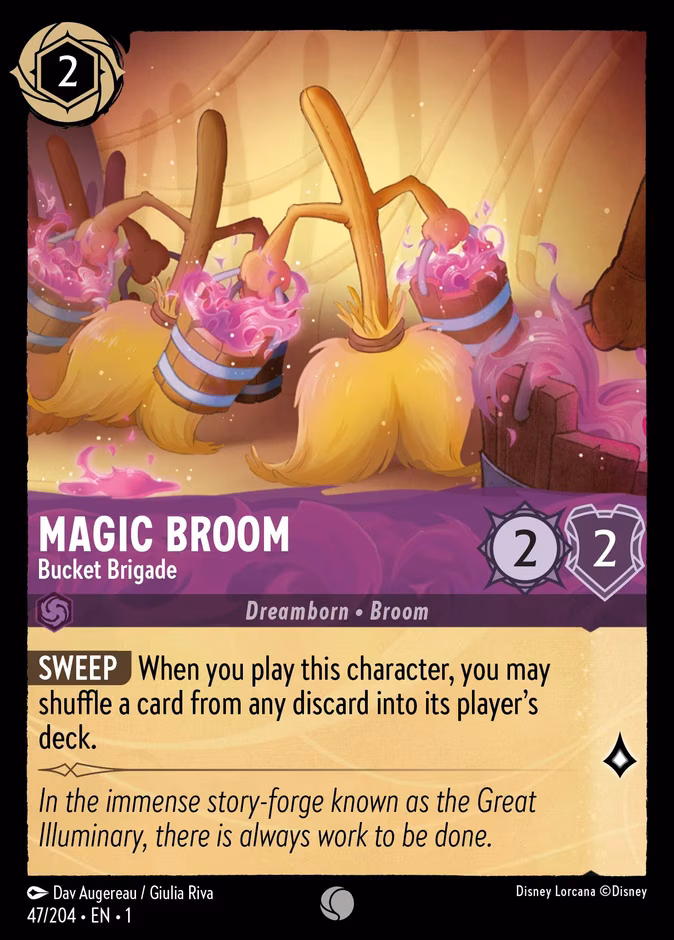 Magic Broom - Bucket Brigade Lorcana card (47/204, The First Chapter)