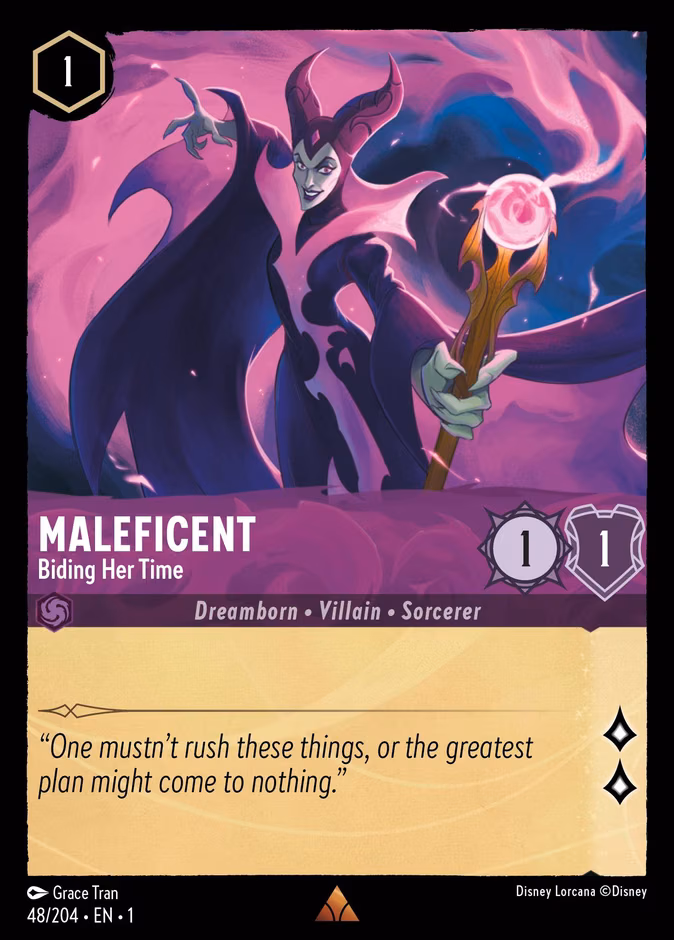 Maleficent - Biding Her Time Lorcana card (48/204, The First Chapter)