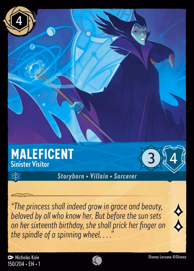 Maleficent - Sinister Visitor Lorcana card (150/204, The First Chapter)