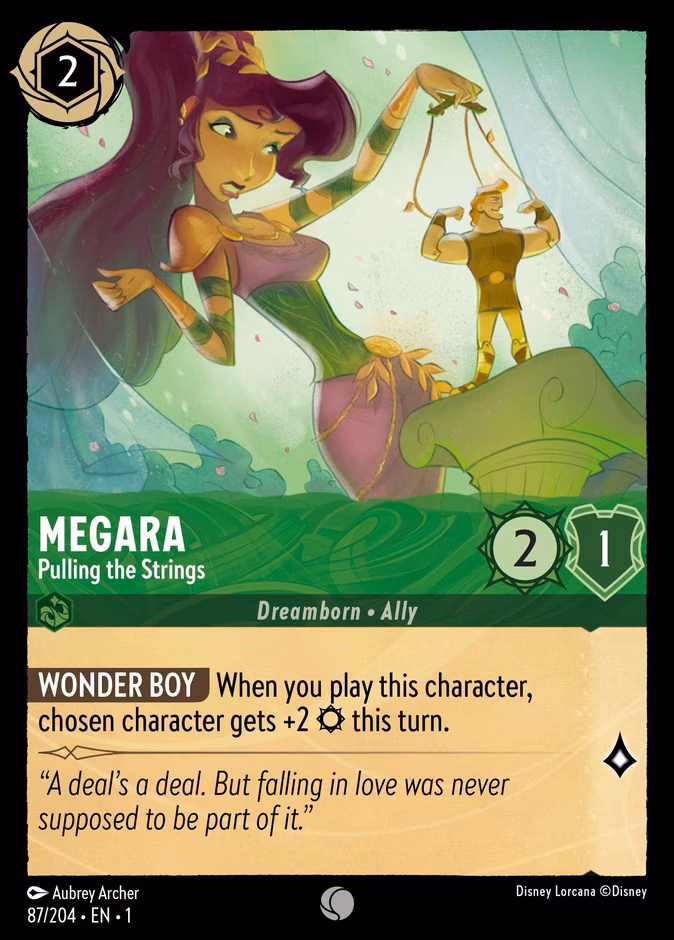Megara - Pulling the Strings Lorcana card (87/204, The First Chapter)