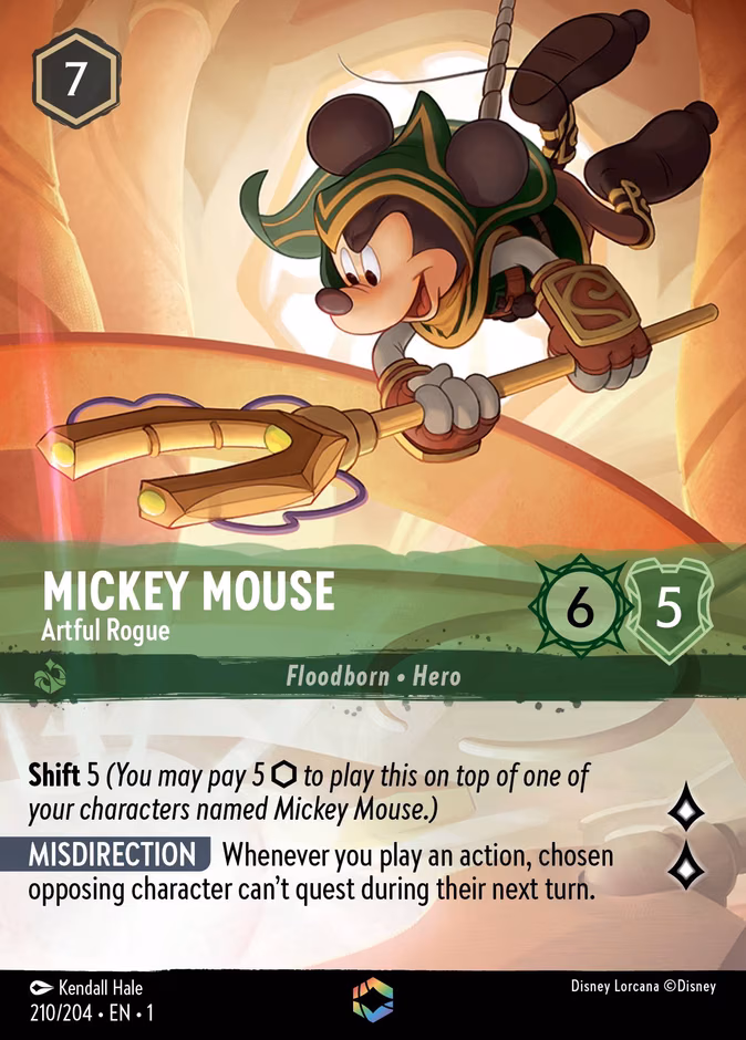 Mickey Mouse - Artful Rogue Lorcana card (210/204)