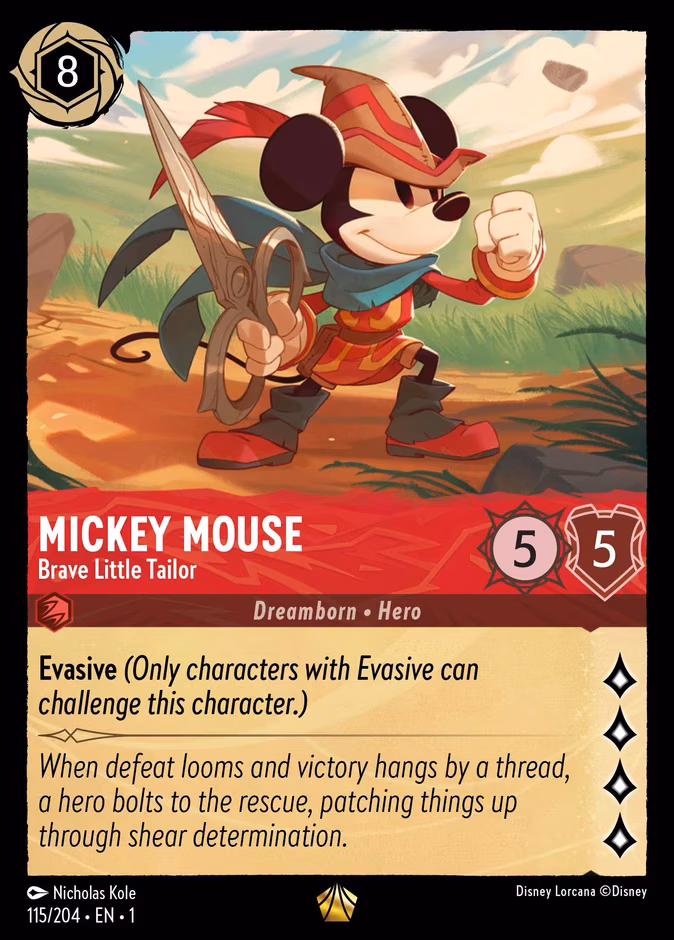 Mickey Mouse - Brave Little Tailor Lorcana card (115/204, The First Chapter)