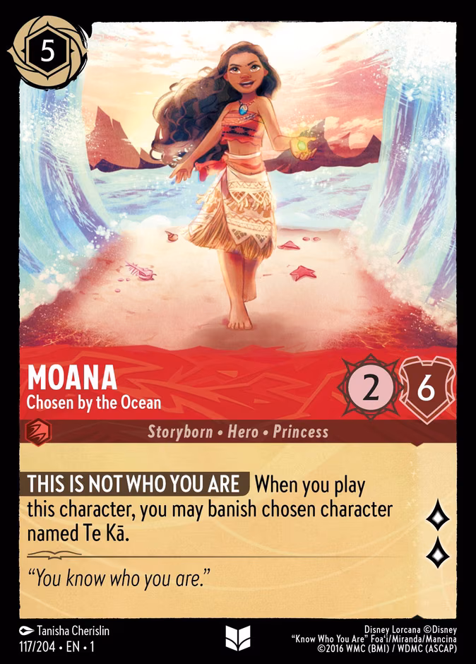 Moana - Chosen by the Ocean Lorcana card (117/204, The First Chapter)