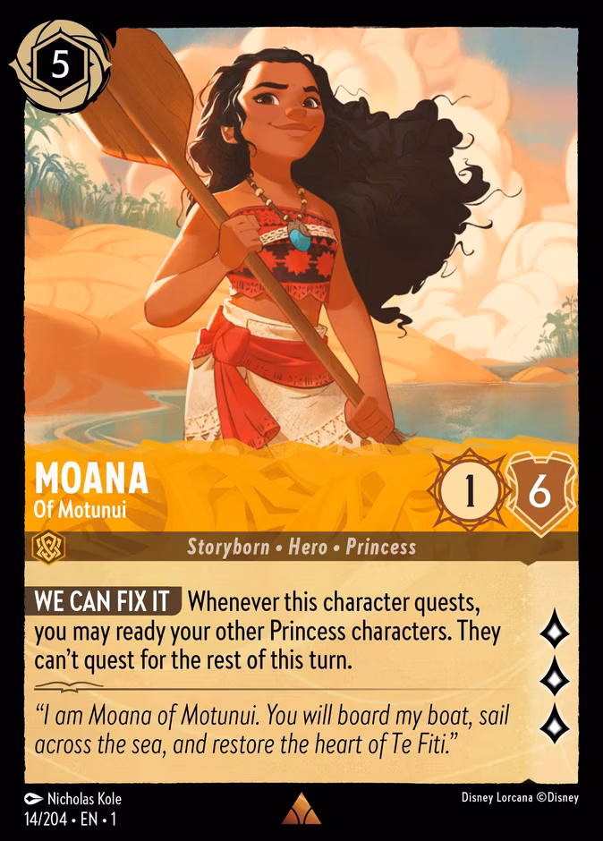 Moana - Of Motunui Lorcana card (14/204, The First Chapter)