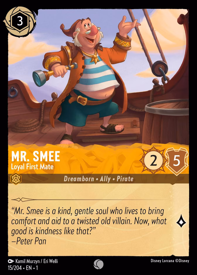 Mr. Smee - Loyal First Mate Lorcana card (15/204, The First Chapter)