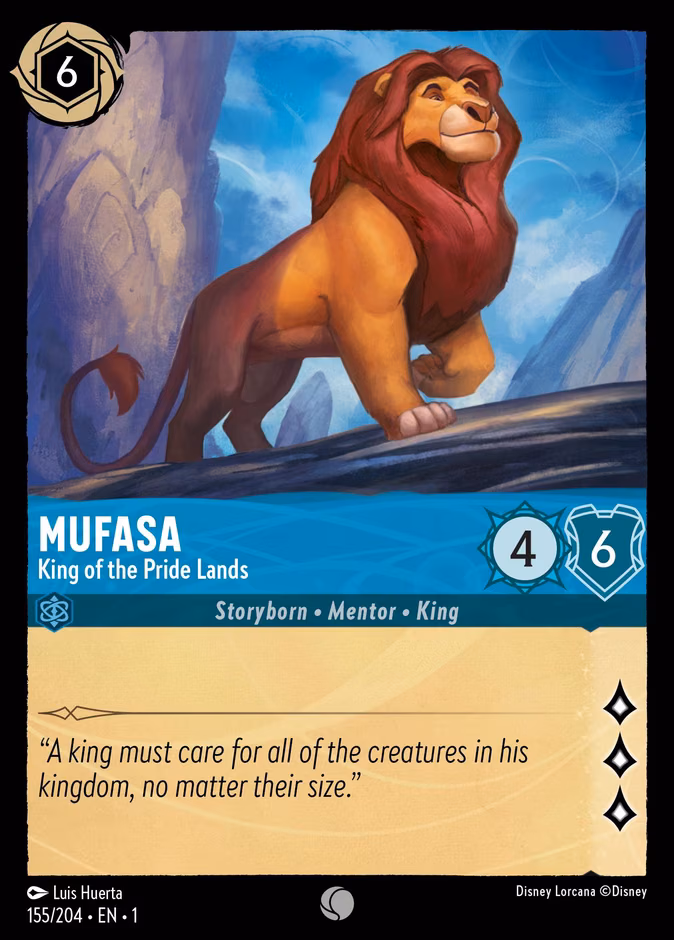 Mufasa - King of the Pride Lands Lorcana card (155/204, The First Chapter)