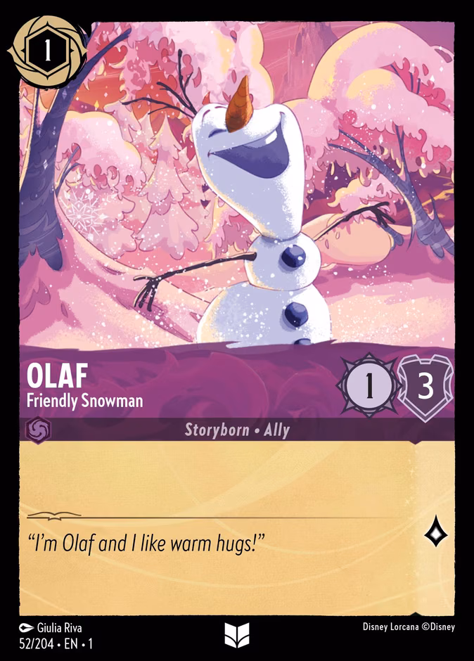 Olaf - Friendly Snowman Lorcana card (52/204, The First Chapter)