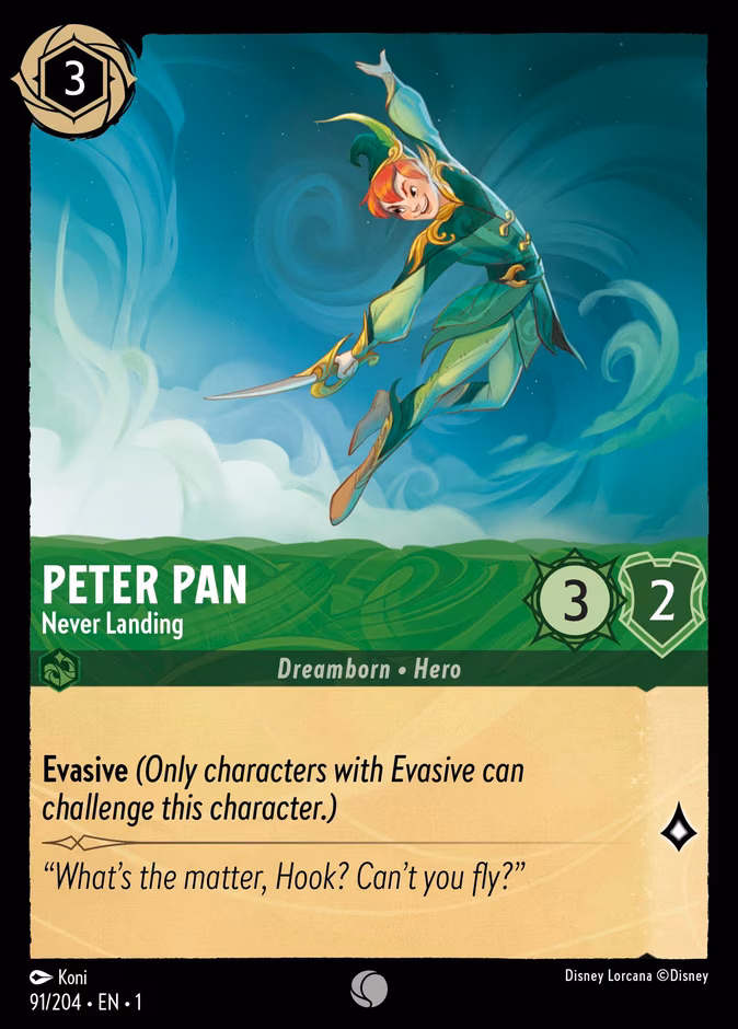 Peter Pan - Never Landing Lorcana card (91/204, The First Chapter)