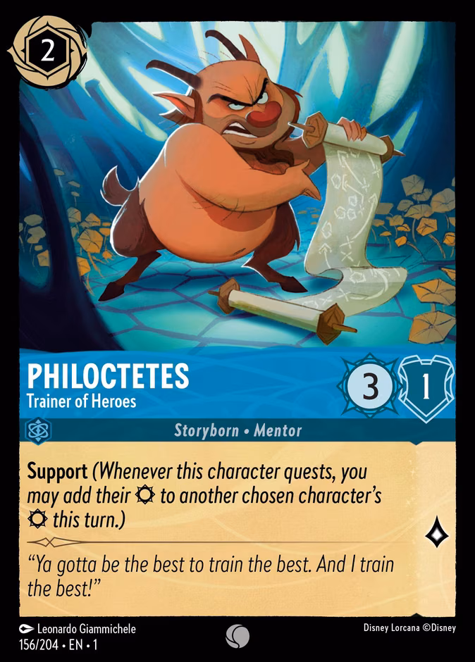 Philoctetes - Trainer of Heroes Lorcana card (156/204, The First Chapter)