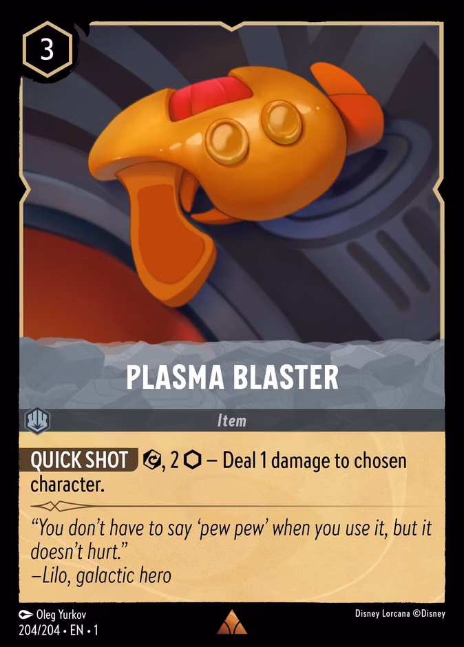 Plasma Blaster Lorcana card (204/204, The First Chapter)