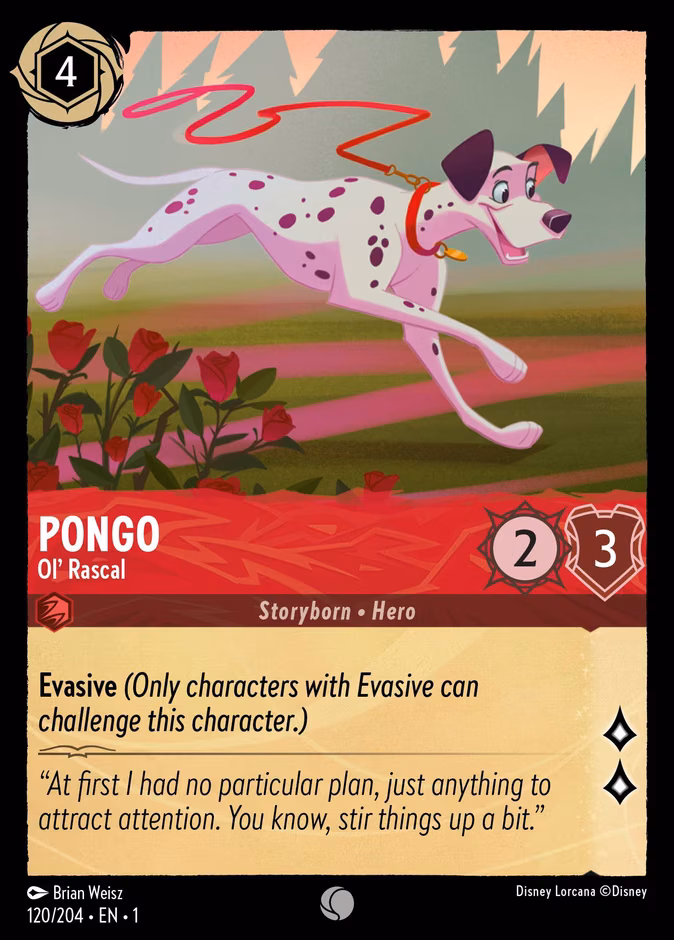 Pongo - Ol' Rascal Lorcana card (120/204, The First Chapter)