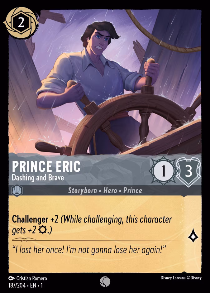 Prince Eric - Dashing and Brave Lorcana card (187/204, The First Chapter)
